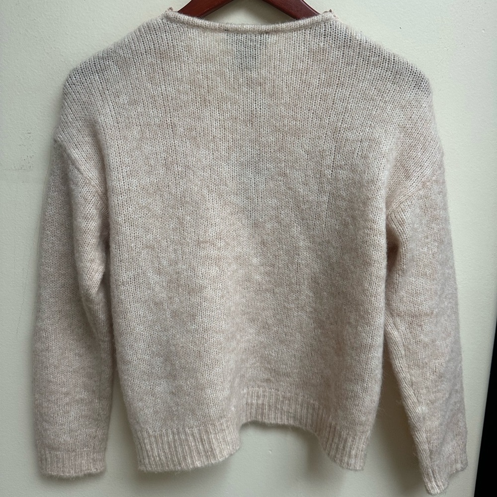 NWT House Of Harlow Elegant Beige Lace Trim Sweater Cardigan - Picture 8 of 11